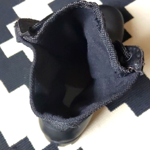 Black leather and canvas combat boots - Picture 6 of 9